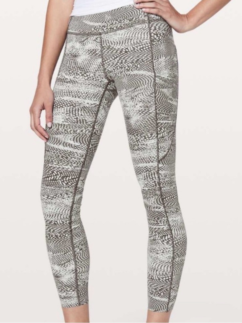 Fast and Free High Rise 5 pocket Lululemon athletica Black & White Patterned